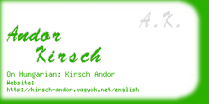 andor kirsch business card
